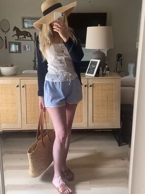 A&F Lace Camisole and Lace Trim Shorts Outfit